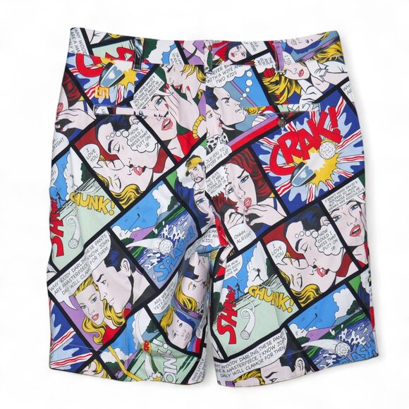 LOUDMOUTH 11" Crak Comic PrinLoudmouth Men's Size 36 Golf Shorts John Dat Shorts - Picture 2 of 7